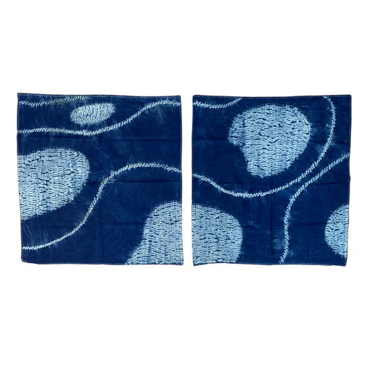 Indigo Wood Grain Diptych Tapestry